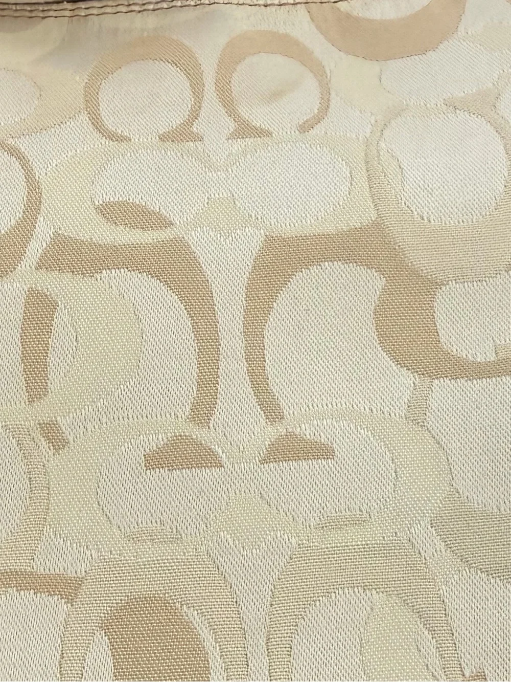 Coach Hampton Op Art 41258 North South Swingpack Crossbody Tan Cream